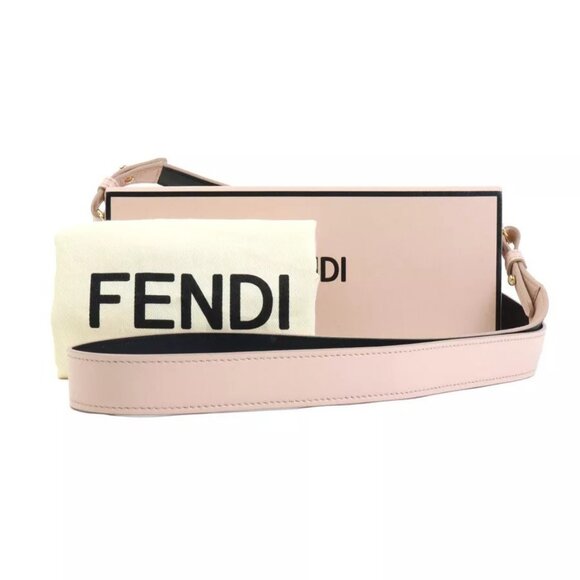 Fendi Handbags - Auth FENDI Box Orinzzontale Vit Shoulder Bag Pink Beige Leather